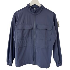 SOMA Tech Knit Zipper Jacket Lightweight Softshell Pockets Blue XS Pristine